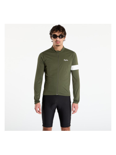 Джърси Rapha Men's Core Thermal Long Sleeve Jersey Dark Green/ White L