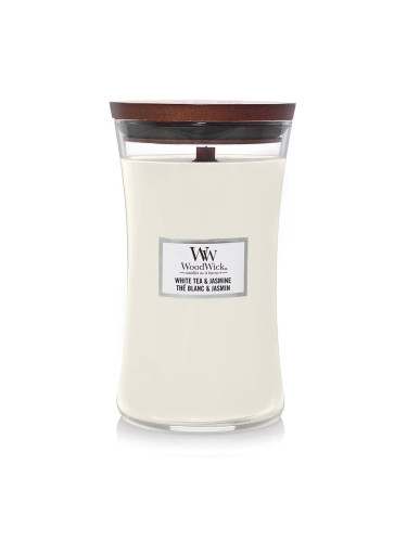Woodwick Large Hourglass Candle White Tea & Jasmine Universal