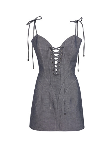 Рокля DENIM WITH TIES