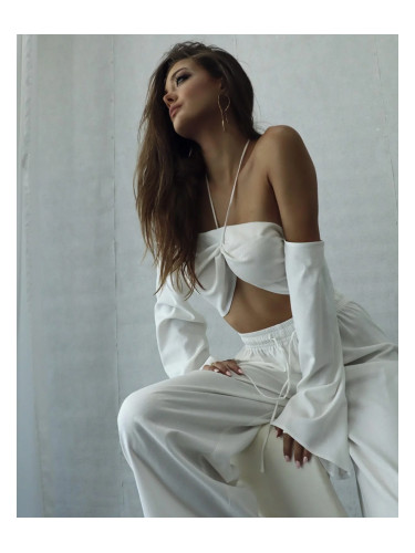 Топ WHITE LINEN CROP