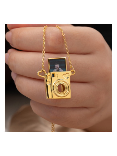 Колие фотоапарат със снимка - Любов