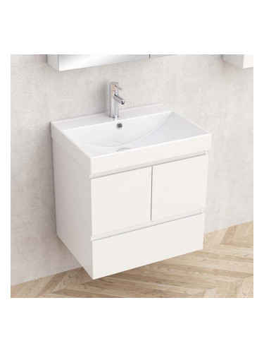 БЯЛ ДОЛЕН ШКАФ ЗА БАНЯ С ВКЛ. МИВКА БЕТАНИ С 2 ВРАТИ И 1 ЧЕКМ. 60/46/61.5 СМ