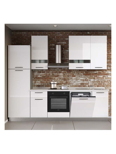 БЛОК КУХНЯ ЛОРИ 270/60/240 СМ С ВКЛЮЧЕН ПЛОТ,ВОДОБРАН,МИВКА И 5БР ЕЛЕКТРОУРЕДИ