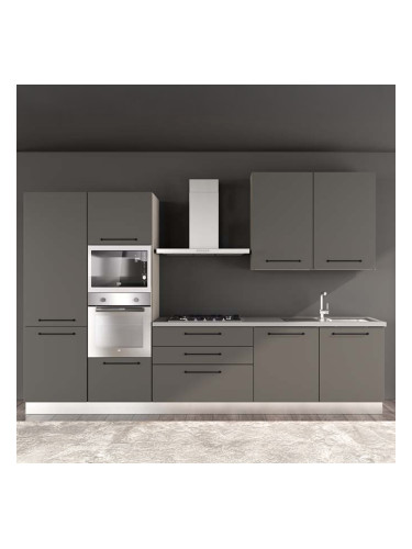 СИВА БЛОК КУХНЯ ЛЕЙН 330/60/240 СМ С ВКЛЮЧЕНИ 6БР ЕЛ. УРЕДИ