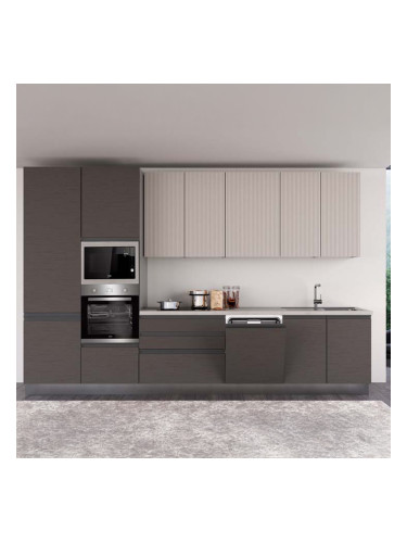 СИВА БЛОК КУХНЯ ХЕЛЕНА 360/60/240 СМ С ВКЛЮЧЕНИ 6БР ЕЛ.УРЕДИ BEKO