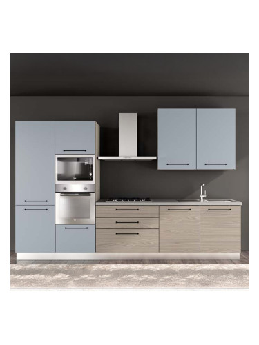 СИНЯ БЛОК КУХНЯ ЛЕЙН 330/60/240 СМ С ВКЛЮЧЕНИ 6БР ЕЛ. УРЕДИ