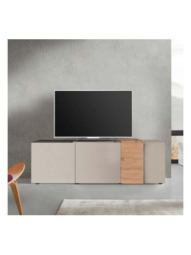 АМАЛФИ ТВ ШКАФ С 3 ВРАТИ 181/44/59 СМ В КАШМИР И ДЪБ АРТИСАН