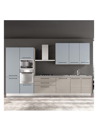 СИНЯ БЛОК КУХНЯ ЛЕЙН 360/60/240 СМ С ВКЛЮЧЕНИ 6БР ЕЛ. УРЕДИ