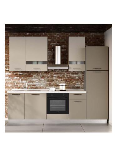 БЛОК КУХНЯ ЛОРИ 270/60/240 СМ С ВКЛЮЧЕН ПЛОТ,ВОДОБРАН,МИВКА И 4БР ЕЛЕКТРОУРЕДИ BEKO