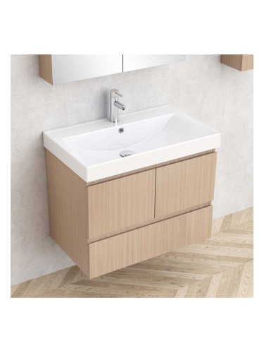 ДОЛЕН ШКАФ ЗА БАНЯ С ВКЛ. МИВКА БЕТАНИ С 2 ВРАТИ И 1 ЧЕКМ. 75.5/46/61.5 СМ В СВЕТЪЛ ДЪРВЕСЕН ДЕКОР