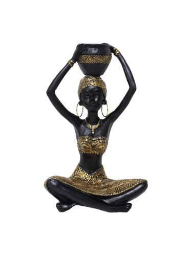 СТАТУЕТКА АФРИКАНКА СЪС СТОМНА 9.5/16.5/26.5 СМ