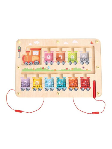 Магнитен лабиринт за тренировки по писане с двустранна дъска Lelin