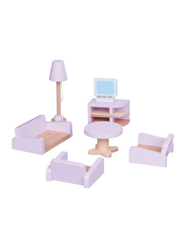 Дървени мебели за игра Lelin  - "Хол"