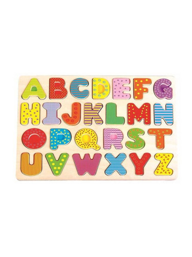 Дървен пъзел с главни букви Lelin  - "Английска азбука"