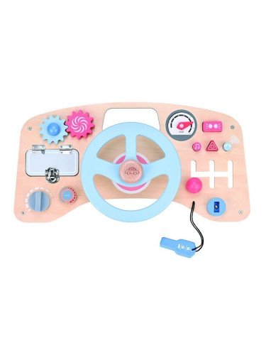 Детски дървен волан с различни активности Lelin