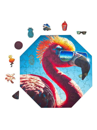 Дървен пъзел Milliwood - "Funnymals", 90 части, Фламинго