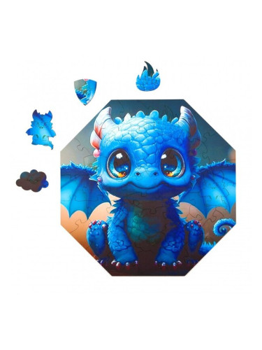 Дървен пъзел Milliwood - "Hi, I'm little", 46 части, Дракончето Диего