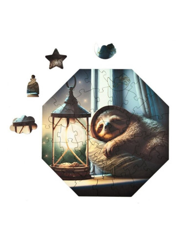 Дървен пъзел Milliwood - "Hi, I'm little", 46 части, Ленивецът Саймън