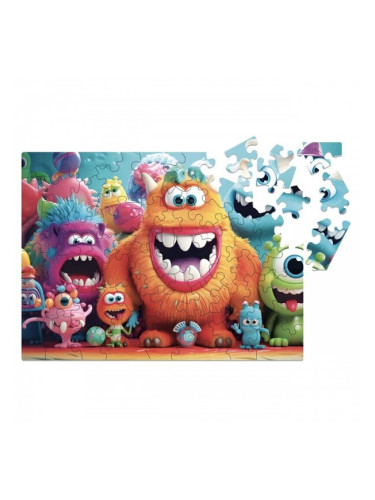 Дървен пъзел Milliwood - "Dream Team", 50 части, Рошави чудовища