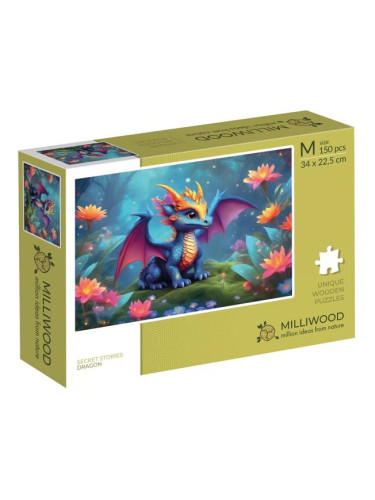 Дървен пъзел Milliwood - "Secret stories", 150 части - Дракон