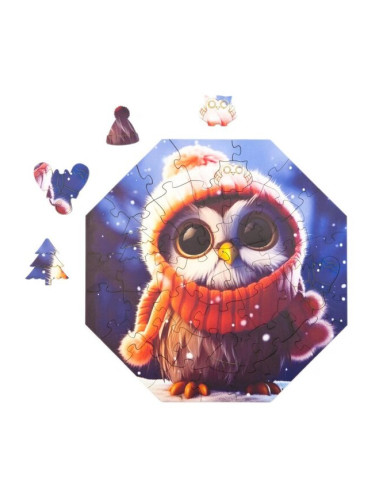 Дървен пъзел Milliwood - "Hi, I'm little", 46 части, Бухалчето Оливия