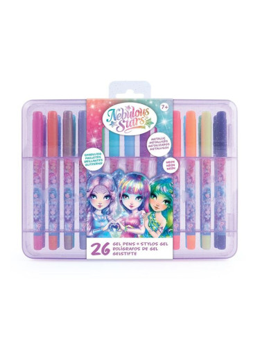 Гел химикалки - блестящи, неонови и металически цветове Nebulous Stars, 26 броя