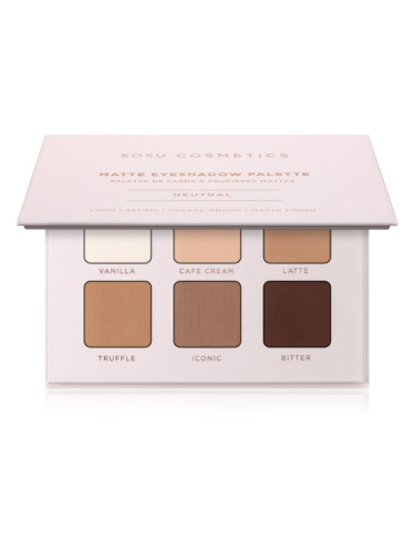 SOSU Cosmetics Matte Eyeshadow Palette палитра сенки за очи цвят Neutral 6x1.3 гр.