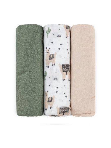 Petite&Mars Moussy пелени от плат Llama Vibes 68 x 68 cm 3 бр.