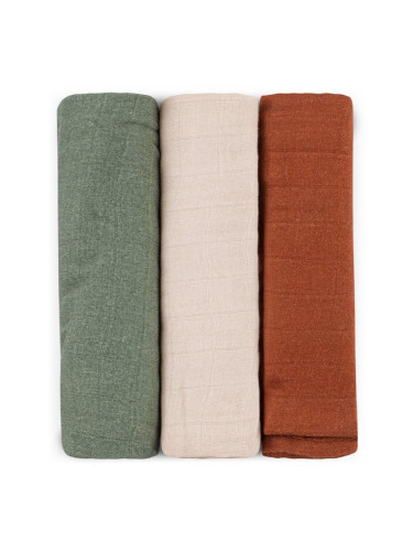 Petite&Mars Moussy пелени от плат Earth Tones 68 x 68 cm 3 бр.