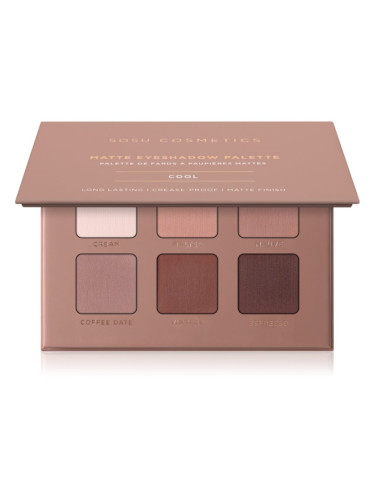 SOSU Cosmetics Matte Eyeshadow Palette палитра сенки за очи цвят Cool 6x1.3 гр.