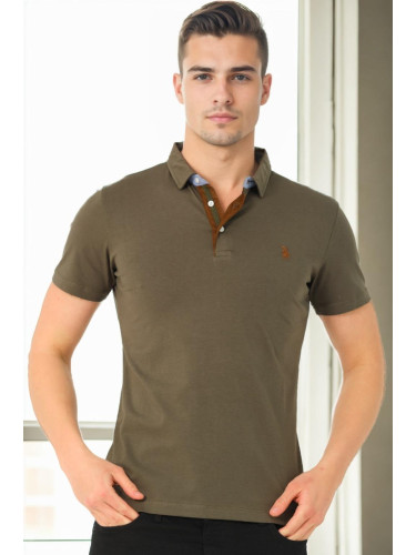 T9582 DEWBERRY MEN'S T-SHIRT-KHAKI