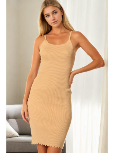 Z9011 DEWBERRY WOMEN'S DRESS-OPEN CAMEL