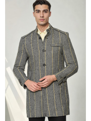 PLT9391 DEWBERRY MEN'S COAT-PLAID GREY