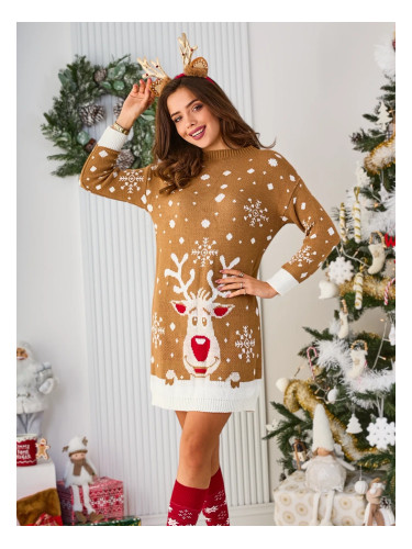 Resti Christmas sweater women's dress in green