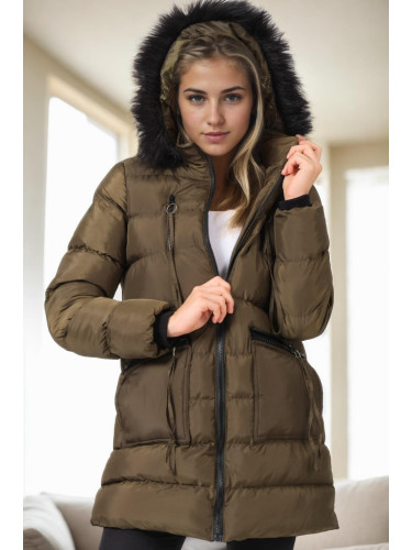 Z9763 DEWBERRY WOMEN'S COAT-KHAKI