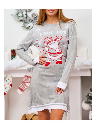 Resti Christmas Sweater Women's Dress in Gray