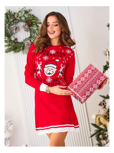 Resti Christmas Sweater Women's Dress in Gray