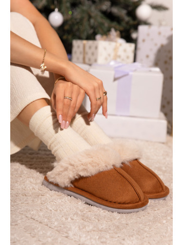 Дамски чехли с косъм Camel Delissa