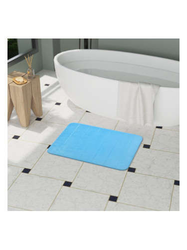 Синя постелка за баня с мемори пяна