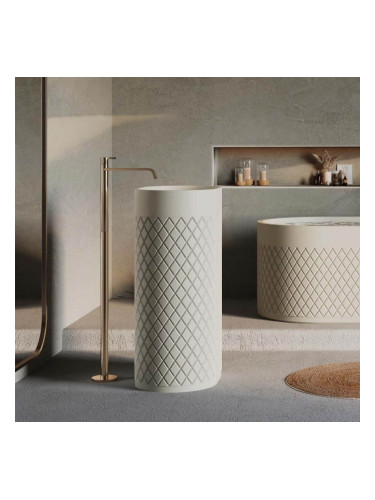 Свободностояща мивка за баня ф45x90 см Vigo Round Diamonds