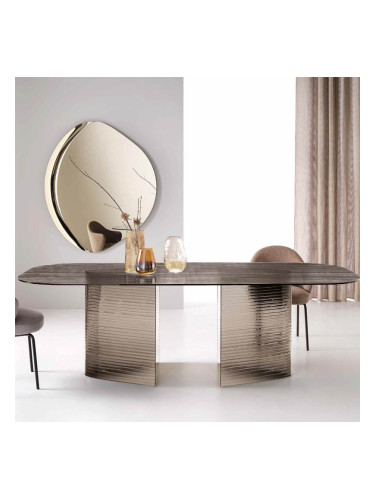 Маса с прозрачно бронзово стъкло LOVELY