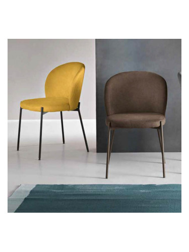 MEGGIE - Стол с кафява дамаска и кафява структура