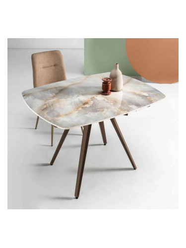 SING - Разтегателна маса с ониксов мраморен плот