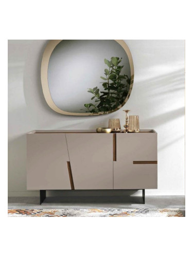 Конзолен шкаф Girona в цвят гълъбово сиво / америналнски тик