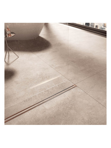 Линеен сифон 60-80см, розово злато, за вграждане на плчока, Canalissima Stainless Steel