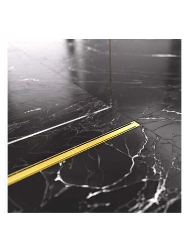 Линеен сифон 60-80см, злато мат, за вграждане на плчока, Canalissima Stainless Steel