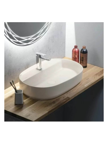 Мивка върху плот с отвор за смесител INFINITY White Matt