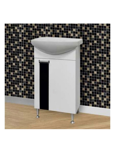 Бял долен шкаф за баня Поло с умивалник