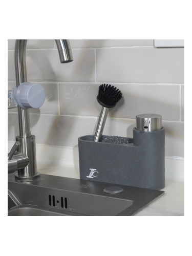 Сив дозатор за сапун с поставка за гъба