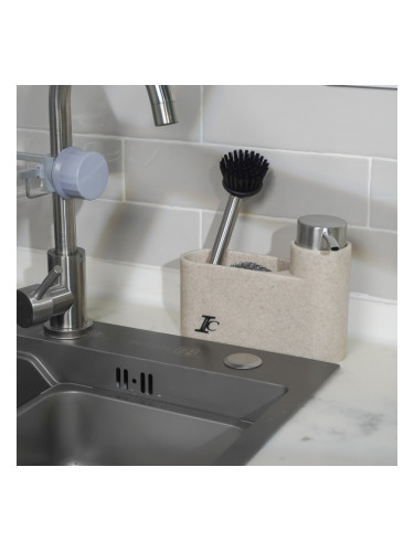 Бежов дозатор за сапун с поставка ICKA 59863